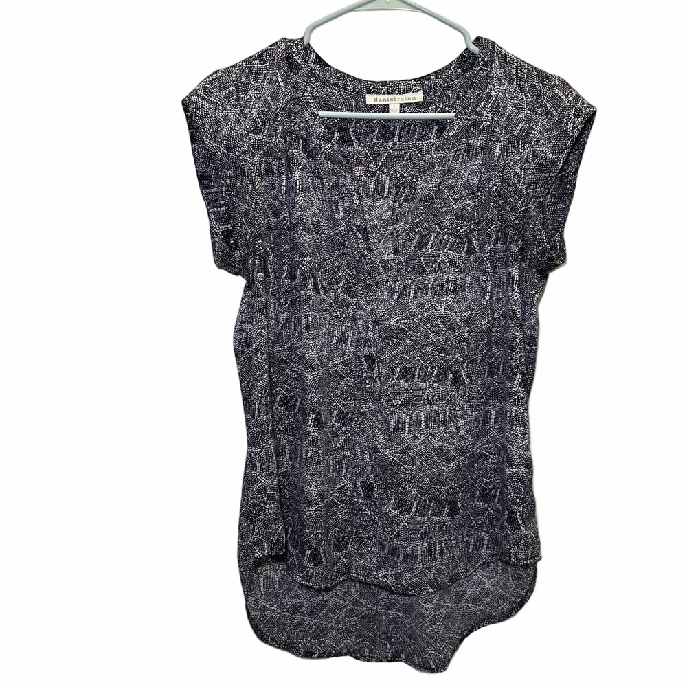 Daniel Rainn Gray Printed Blouse Size Small